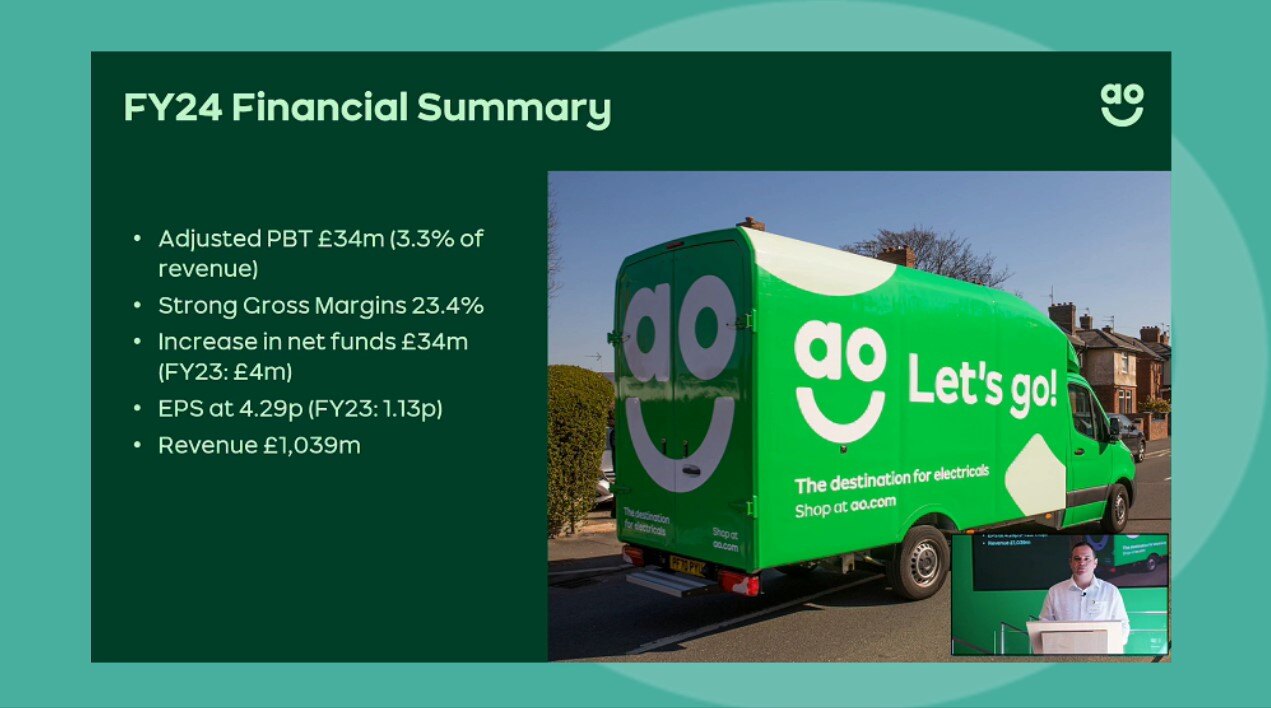 AO World - FY Results - Investor Presentation video - 26 June 2024