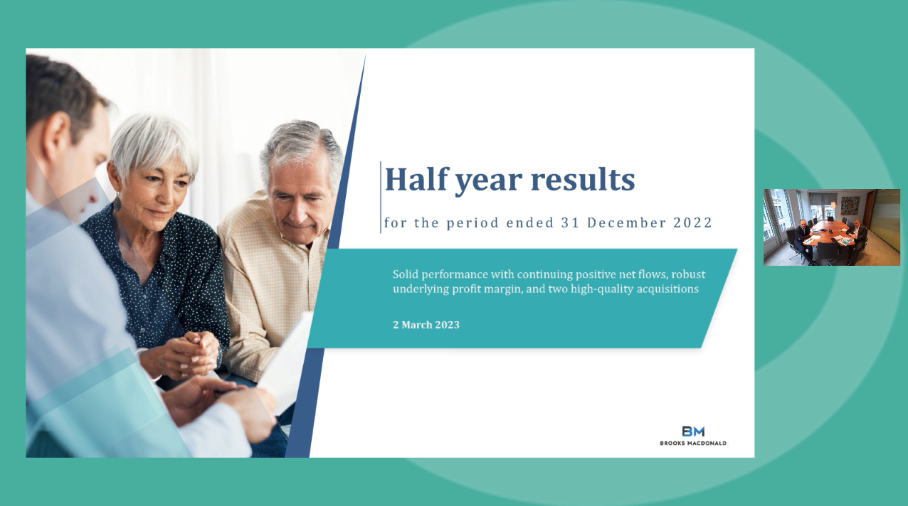 Brooks Macdonald - HY Results - Investor Presentation video - 3 March 2023