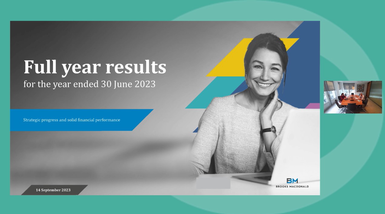 Brooks Macdonald - FY Results - Investor Presentation video - 15 September 2023