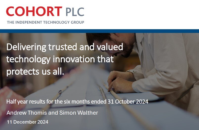 Cohort - HY Results - Investor Presentation video - 13 December 2024