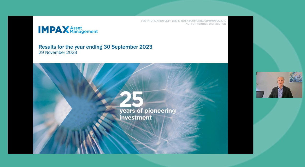 Impax Asset Management - FY Results - Investor Presentation video - 29 November 2023