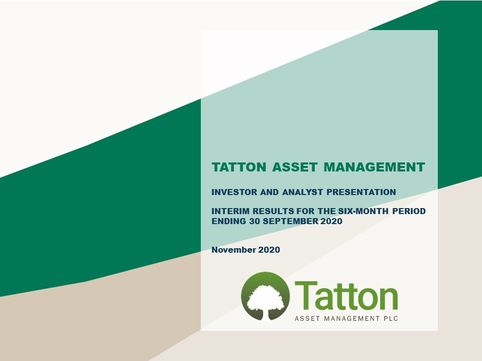 Tatton AM - HY Results - Investor Presentation video - November 2020