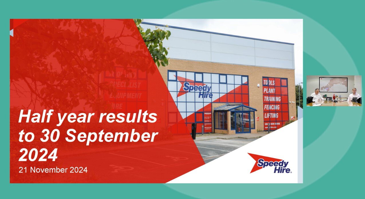 Speedy Hire - HY Results - Investor Presentation video - 27 November 2024