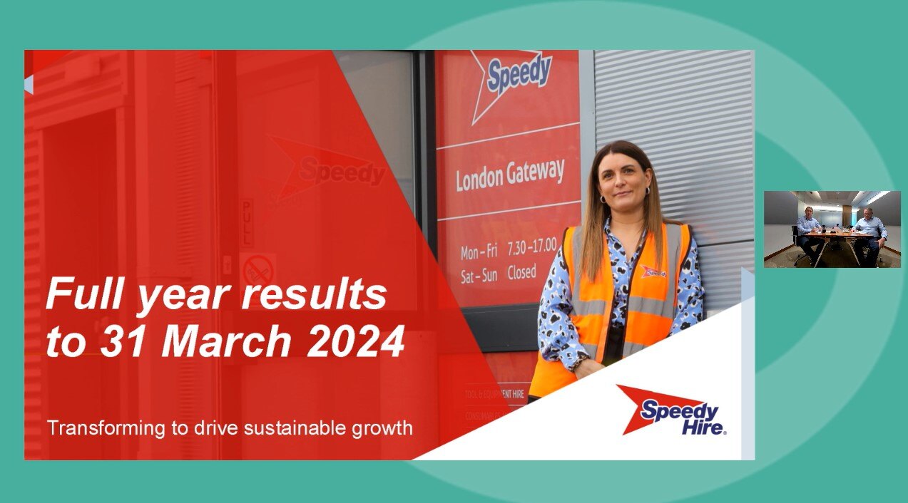 Speedy Hire - FY Results - Investor presentation video - 20 June 2024