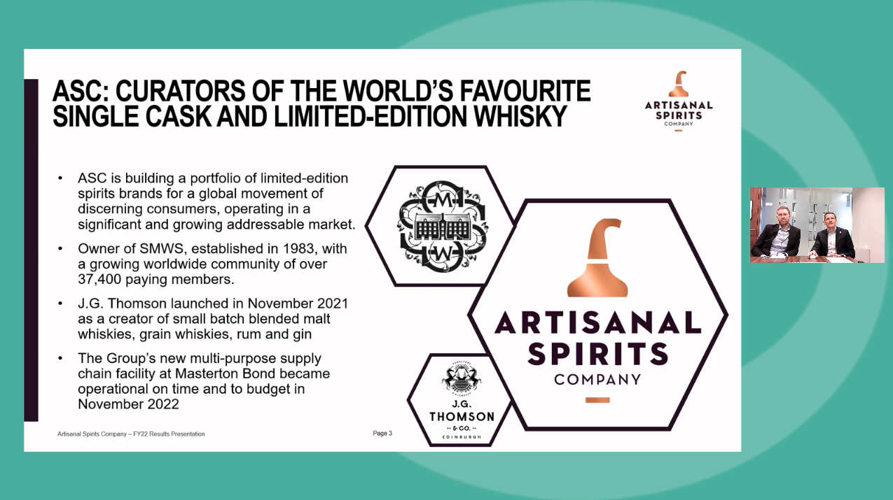 Artisanal Spirits - FY Results - Investor presentation video - 30 March 2023