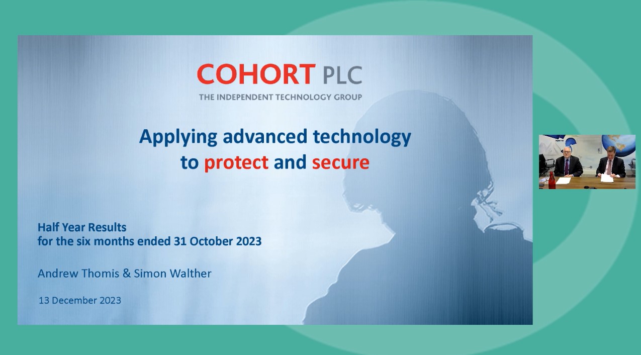 Cohort - HY Results - Investor Presentation video - 13 December 2023