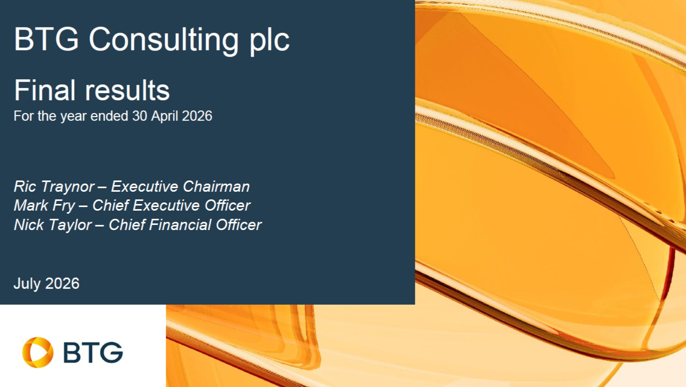 BTG Consulting: FY Results - Investor Presentation video - 7 July 2026