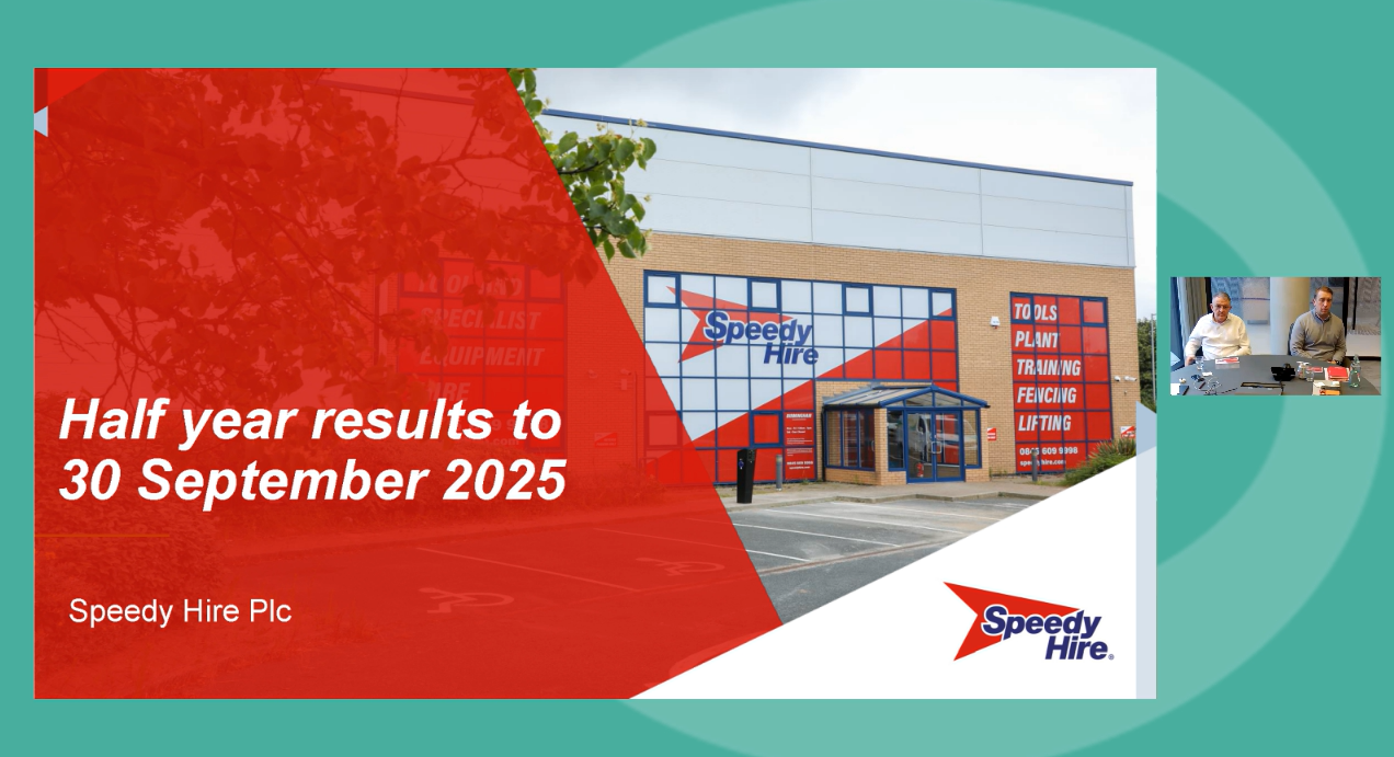 Speedy Hire - HY Results - Investor Presentation video - 28 November 2025